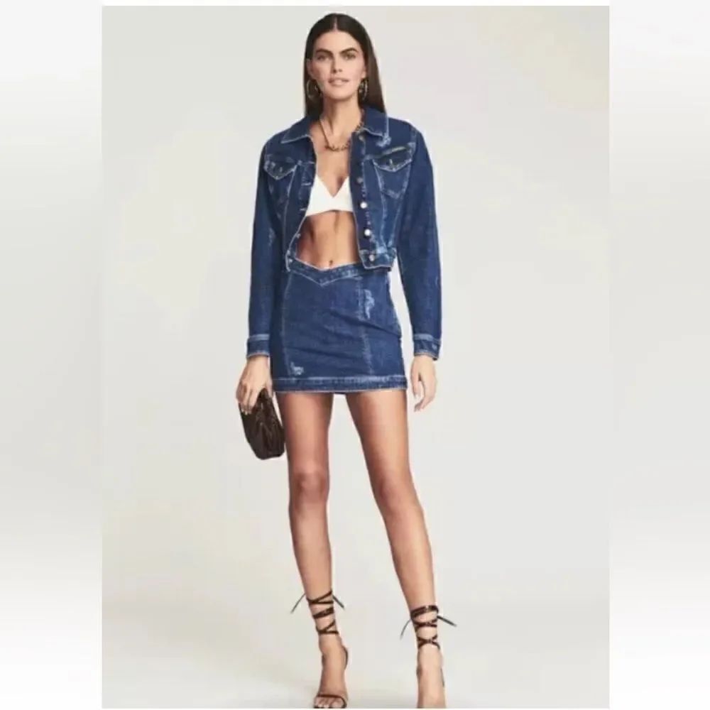 Retrofete Wesley Blue Denim Mini Skirt Women’s SIZE LRG
